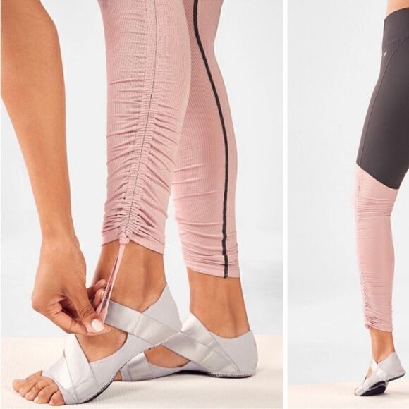 Fabletics Tall Cashel Foldover PureLuxe Leggings (Iron/Dusty Rose) - Medium Tall - Picture 2 of 12